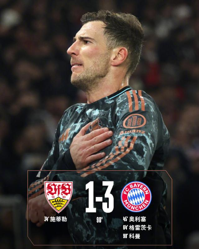 华体会官网-【德甲】斯图加特连送大礼，拜仁3比1逆转11分领跑