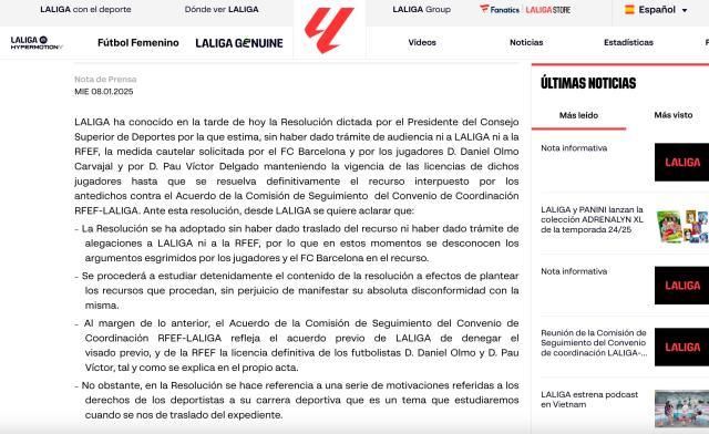 华体会中国平台-奥尔莫获临时注册 西甲回应:完全不同意这一决议